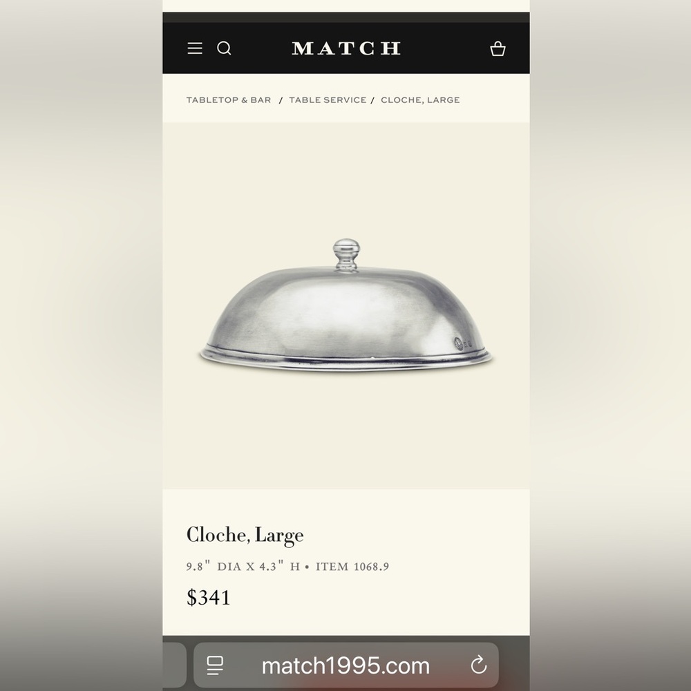Match Pewter Cloche Large